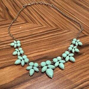 J. Crew Gold and Turquoise Color Necklace